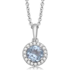 14k Aquamarine & Diamond Necklace